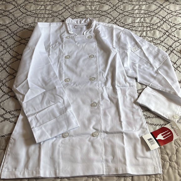 NWT ChefWorks White Chef Coat Culinary Arts Professional CookWare - Picture 2 of 5
